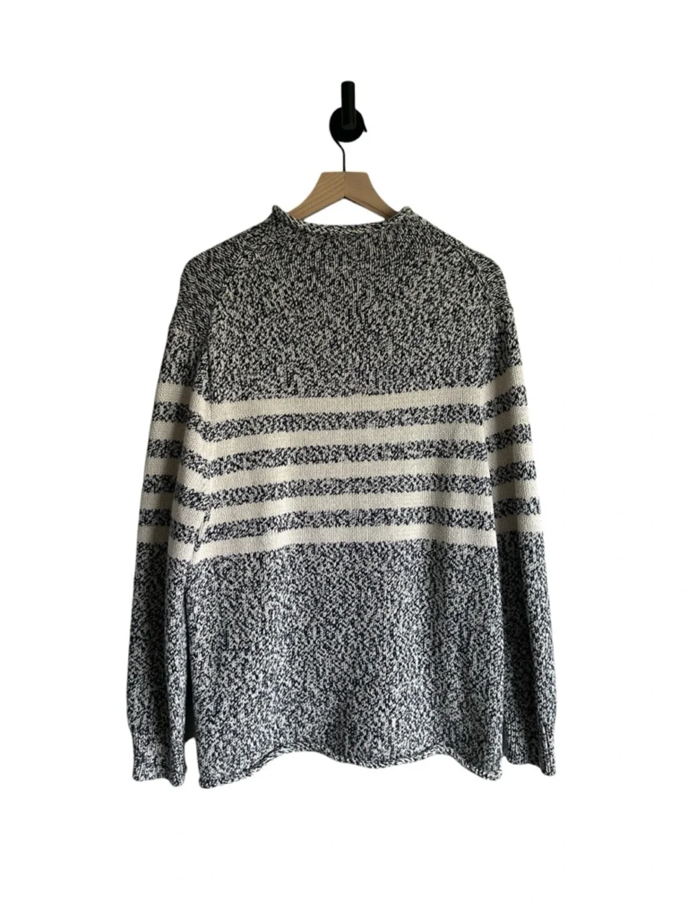 J. Crew 100% Cotton Stripe Pullover Sweater Mens L Blue White